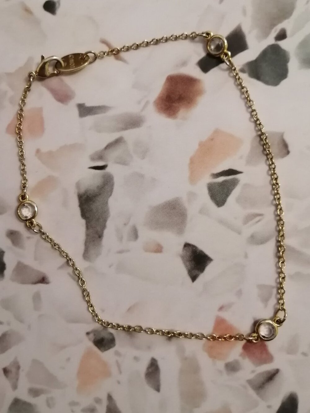 Vintage Avon Dainty Gold Station Anklet